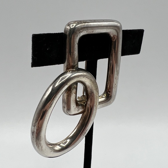 Vintage Tiffany 925 Square & Circle Brooch - Picture 4 of 6